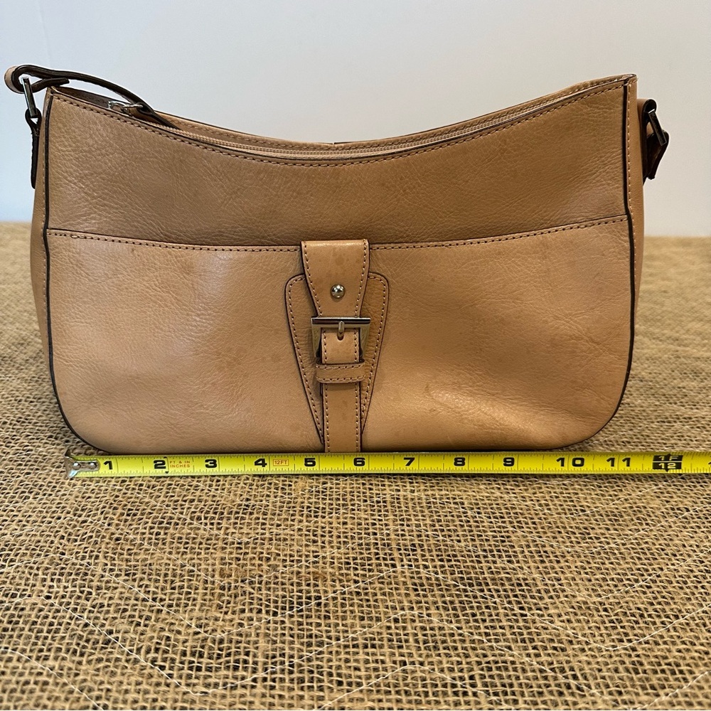 Etienne Aigner Y2K East West Vintage‎ Natural Tan Leather Shoulder Bag Purse - Picture 10 of 11